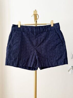 Banana Republic Navy Eyelet Shorts | Geometric Pattern | Size 6